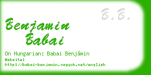 benjamin babai business card
